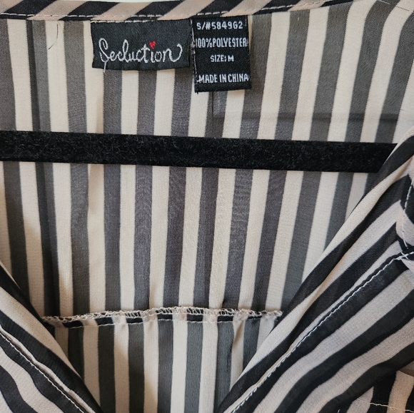 SEDUCTIONS Sheer stripped blouse - Picture 2 of 5